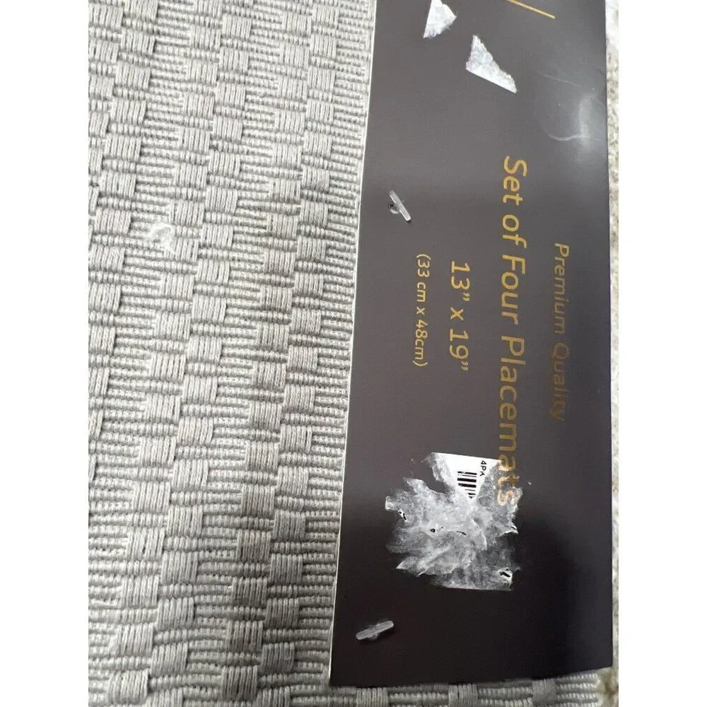 Aroma Luxury Living Set Of Four Textured Gray Placemats